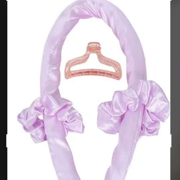 Heatless Curling Rod 4 Piece Overnight Curls Curling Wrap Kit in Pink and Purple - Picture 3 of 7